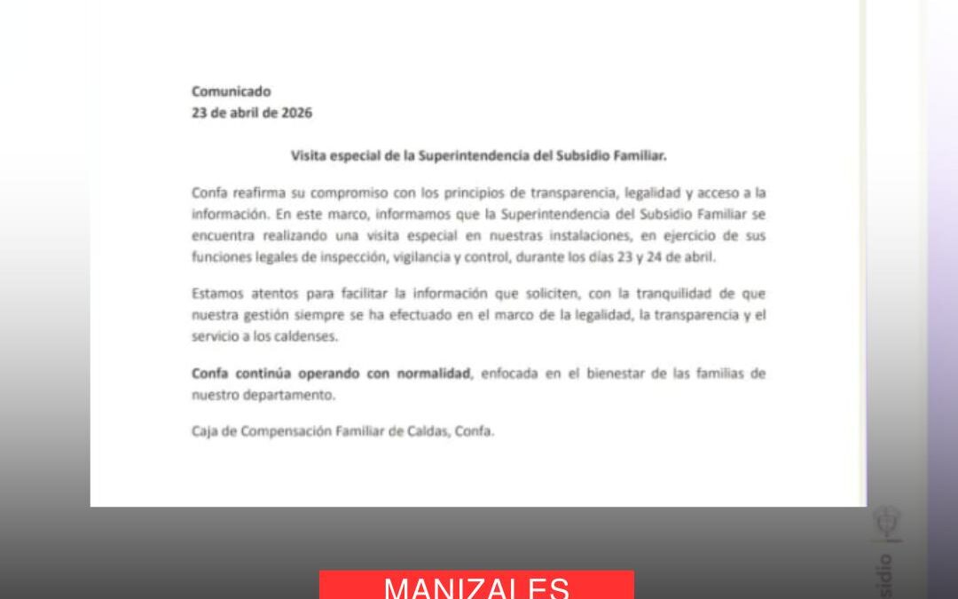 CONFA CONFIRMA PRIMICIA DE MANIZALES DENUNCIA: VISITA DE LA SUPERINTENDENCIA SE DA BAJO UN CLIMA DE AMENAZAS Y POLÉMICAS.